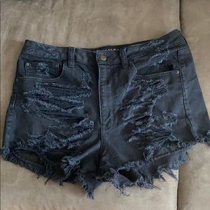 Black Distressed Jean shorts